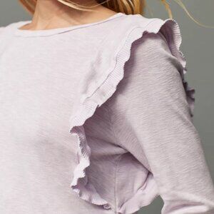 Anthropologie Eri + Ali Washed Ruffled Top Size XS